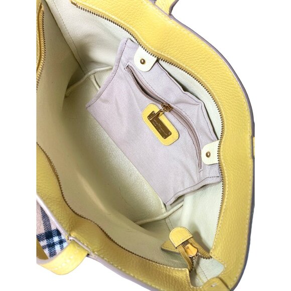 Vintage Salvatore Ferragamo Small Double Gancini Yellow Tote Bice - Picture 9 of 10